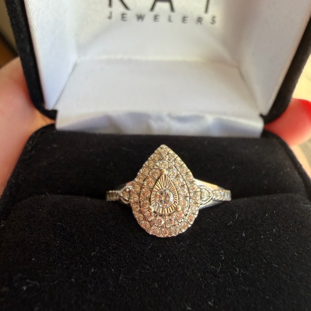 Kay Jewelers Teardrop Diamond Ring in Silver